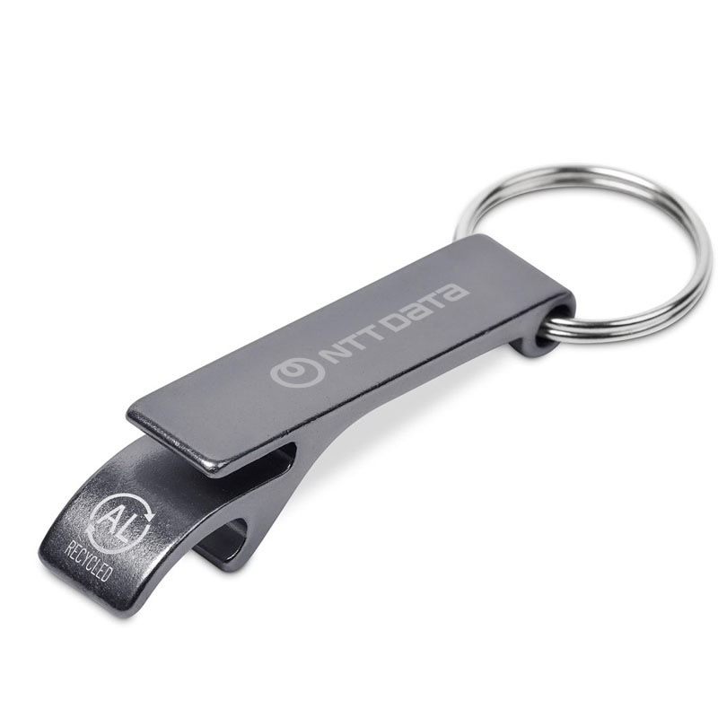 NTT ALUMINIUM BOTTLE OPENER KEYHOLDER GUN METAL - default