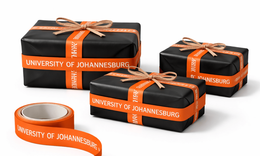 20MM UJ WORDMARK ORANGE SATIN RIBBON - 5M ROLLS - default