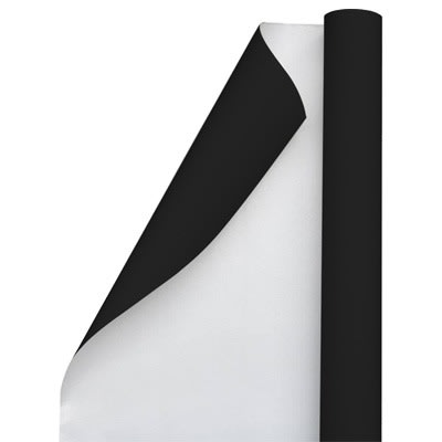 500MM PLAIN BLACK 75GSM GIFT WRAP 5M ROLLS - default