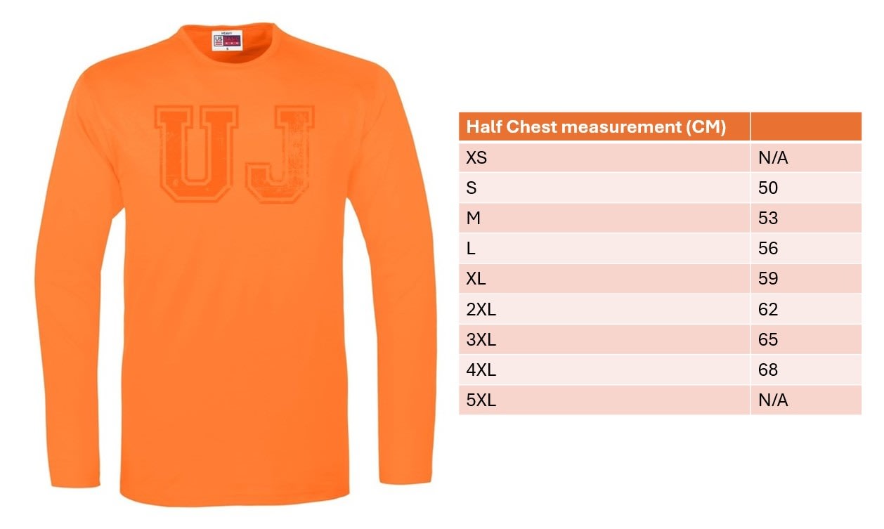 UJ VARSITY UNISEX LONG SLEEVE PORTLAND T-SHIRT - ORANGE - default