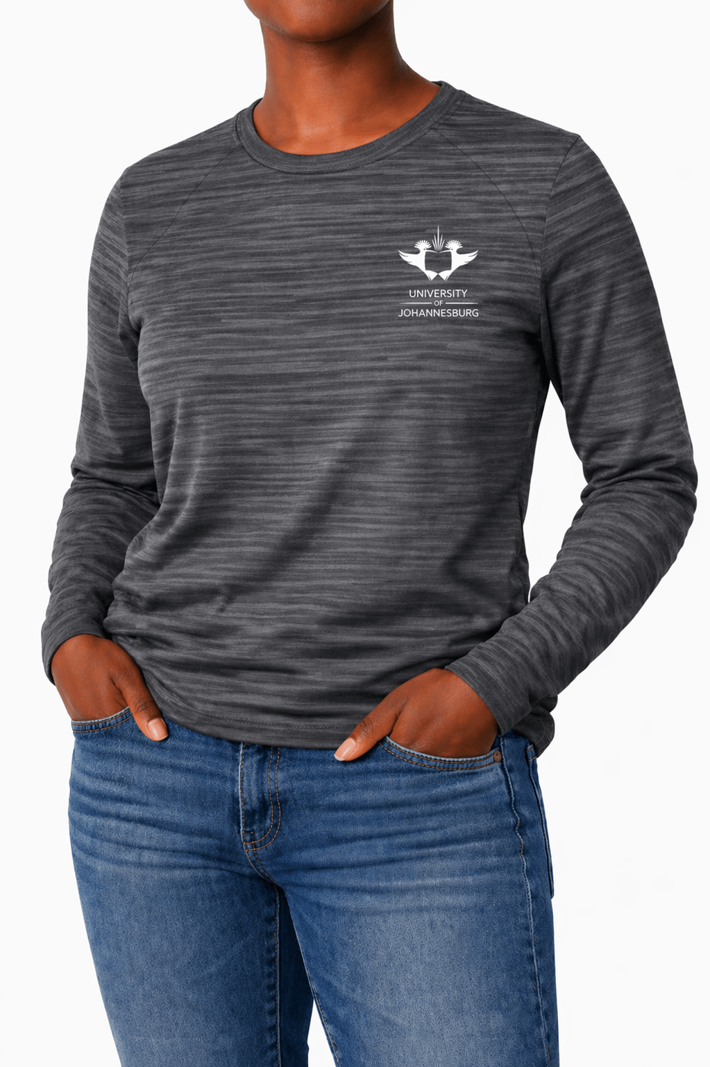 UJ RAGLAN LONG SLEEVE T-SHIRT UNISEX GREY MELANGE - default