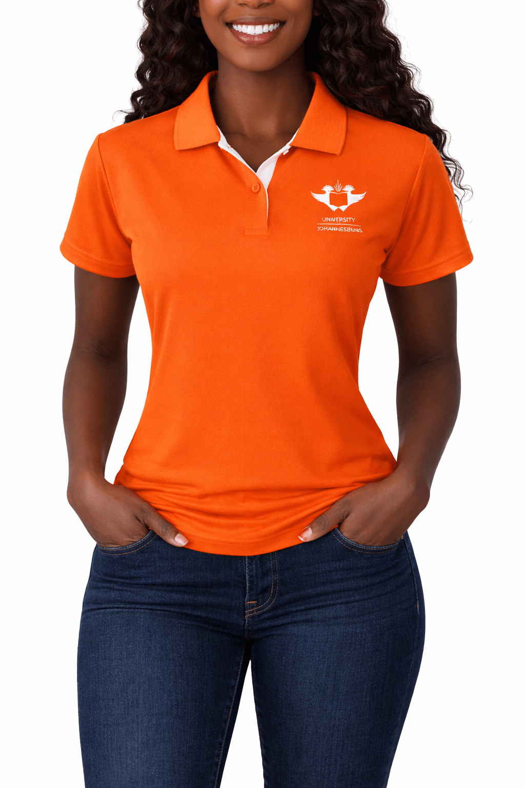 UJ LADIES TOURNAMENT GOLF SHIRT - ORANGE - default