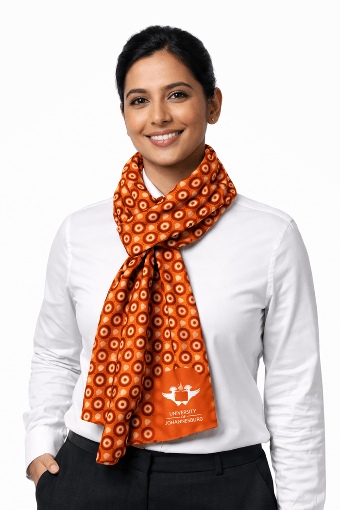UJ CHIFFON SCARF 1500X350MM - SUN PATTERN - ORANGE - default