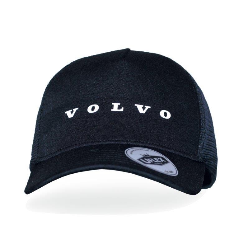 Volvo 5 Panel Cushion Mesh Trucker - Black