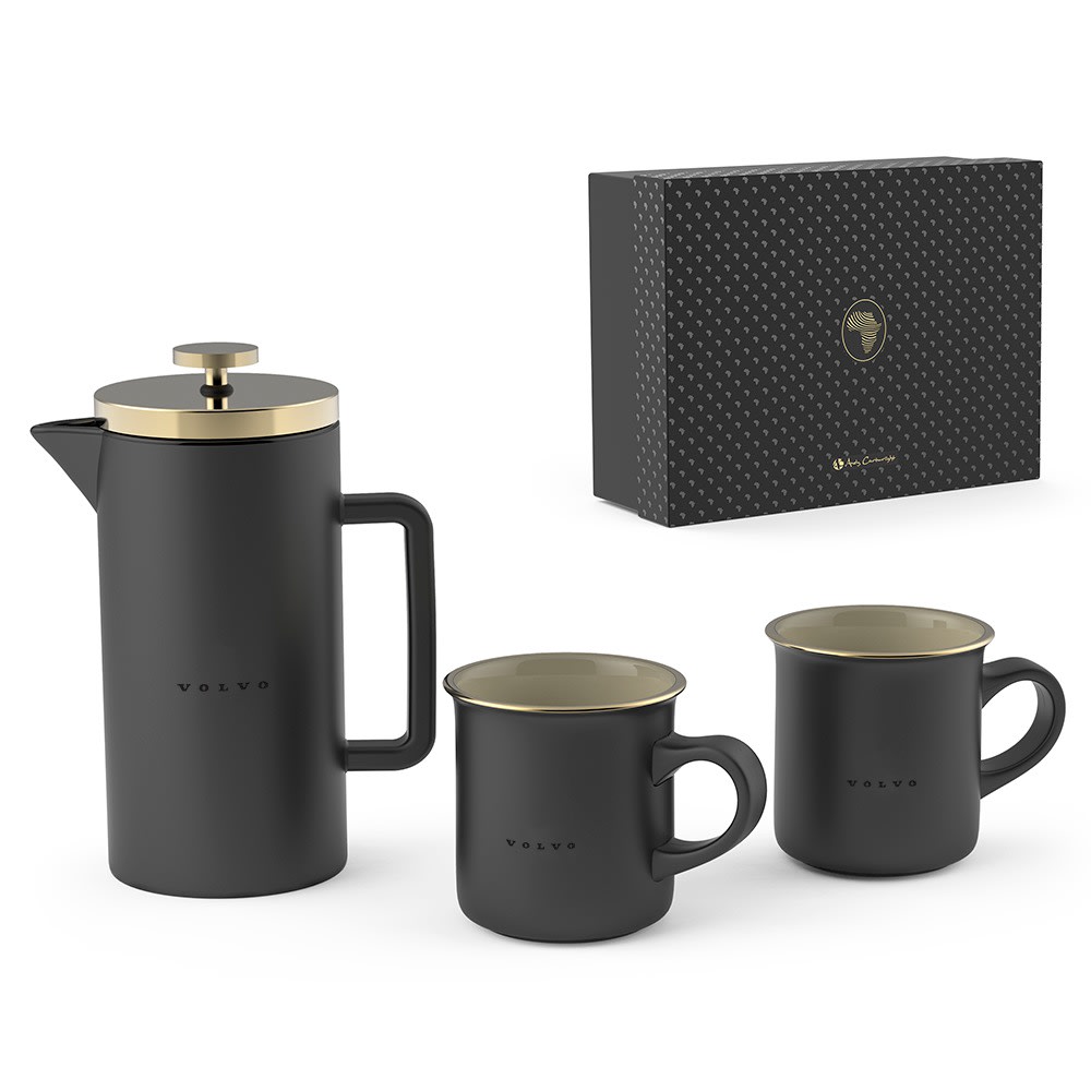 Volvo A/C Afrique Coffee Press & Mugs - Black