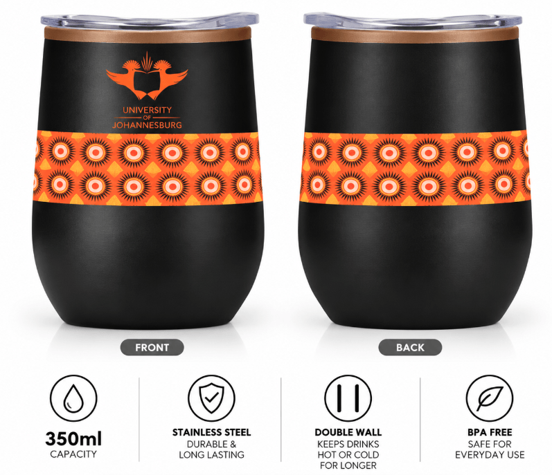 UJ STAINLESS STEEL & PLASTIC DOUBLE WALL TUMBLER 350ML BLACK - default