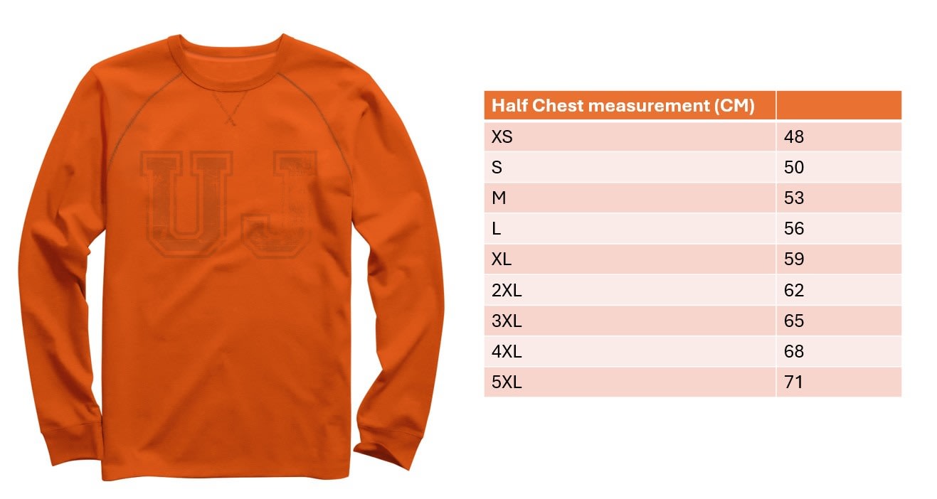 UJ RAGLAN LONG SLEEVE T-SHIRT UNISEX ORANGE - default