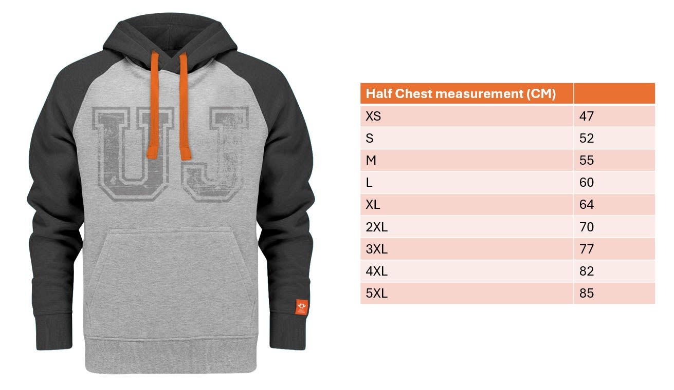 UJ RAGLAN HOODIE UNISEX LIGHT GREY / DARK GREY - default