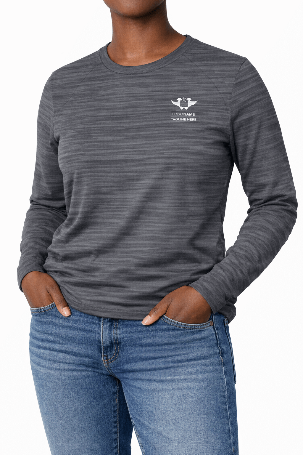 UJ RAGLAN LONG SLEEVE T-SHIRT UNISEX GREY MELANGE - default