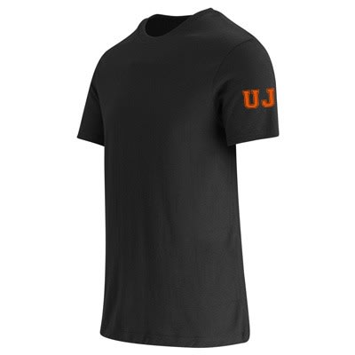 UJ VARSITY LEFT SLEEVE UNISEX 180G T-SHIRT - BLACK - default