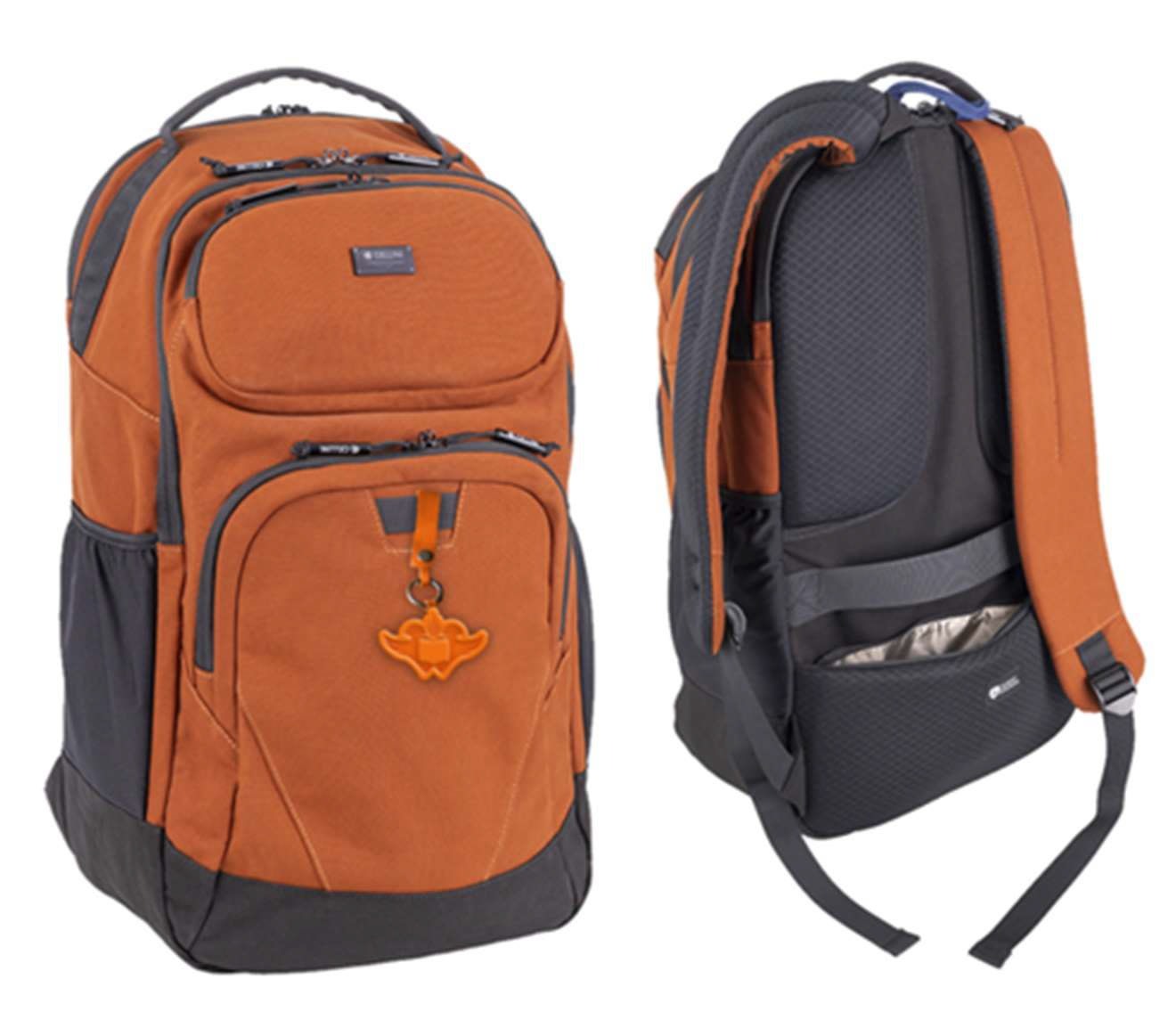 UJ CELLINI EXPLORER PRO LARGE BUSINESS BACKPACK WITH SHOCKPROOF POCKET RUST - ORANGE - default