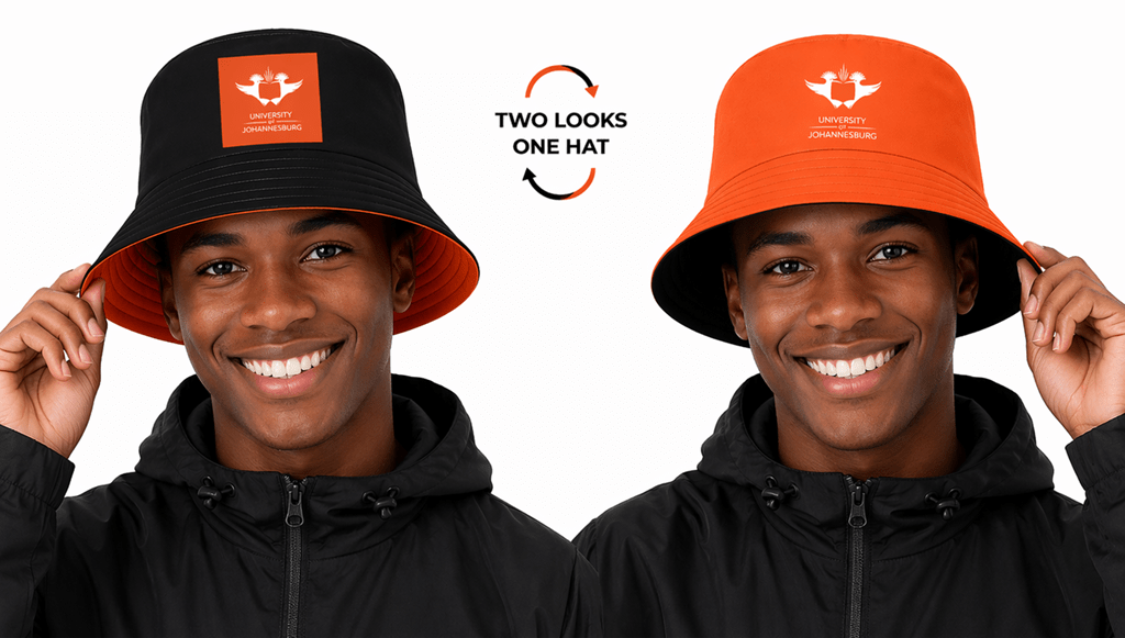 UJ PLAIN REVERSIBLE BUCKET HAT - ORANGE/BLACK - default