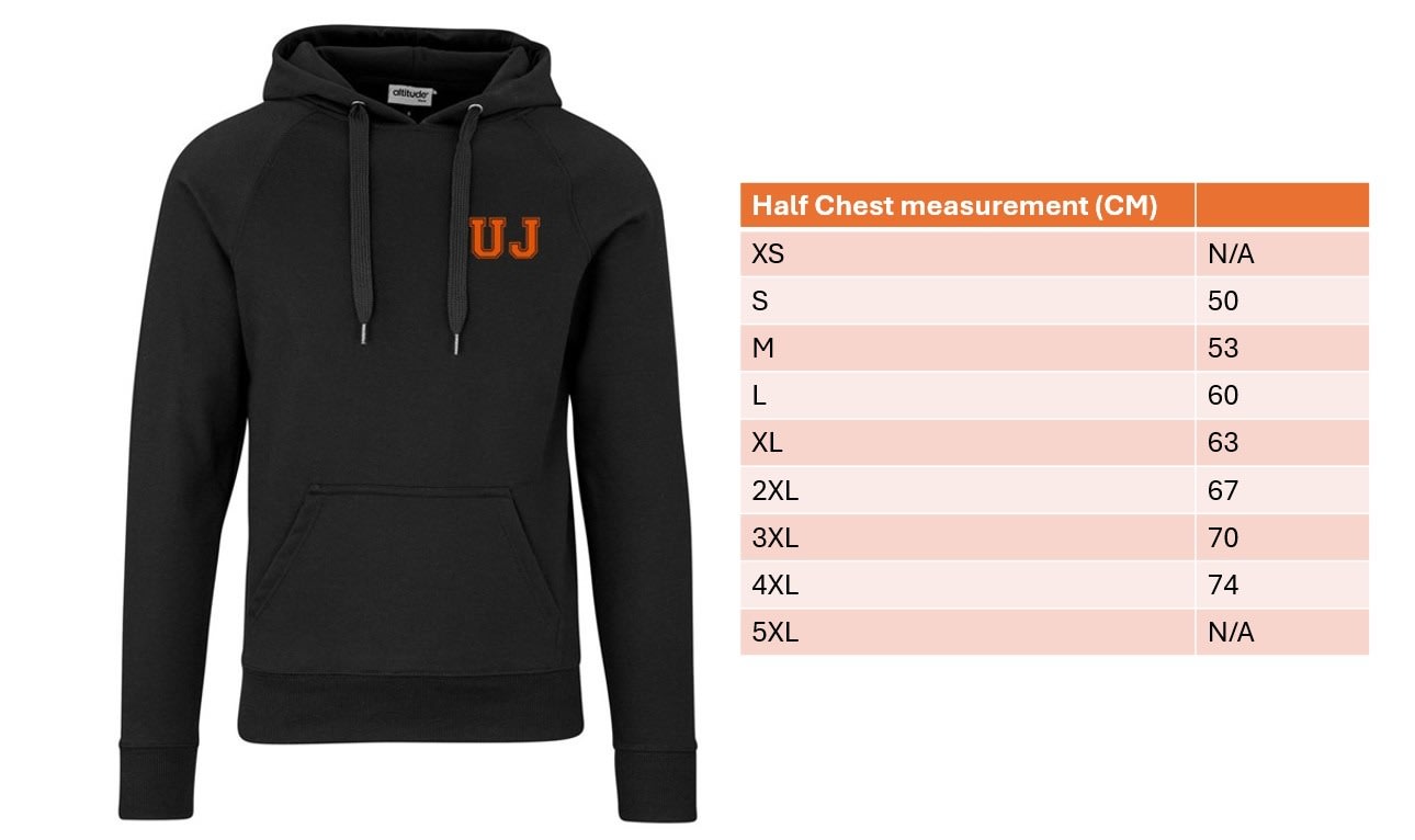 UJ VARSITY UNISEX HEAVYWEIGHT HOODED SWEATER - BLACK - default