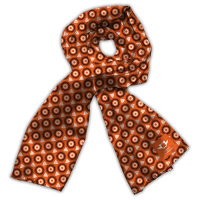 UJ CHIFFON SCARF 1500X350MM - SUN PATTERN - ORANGE - default