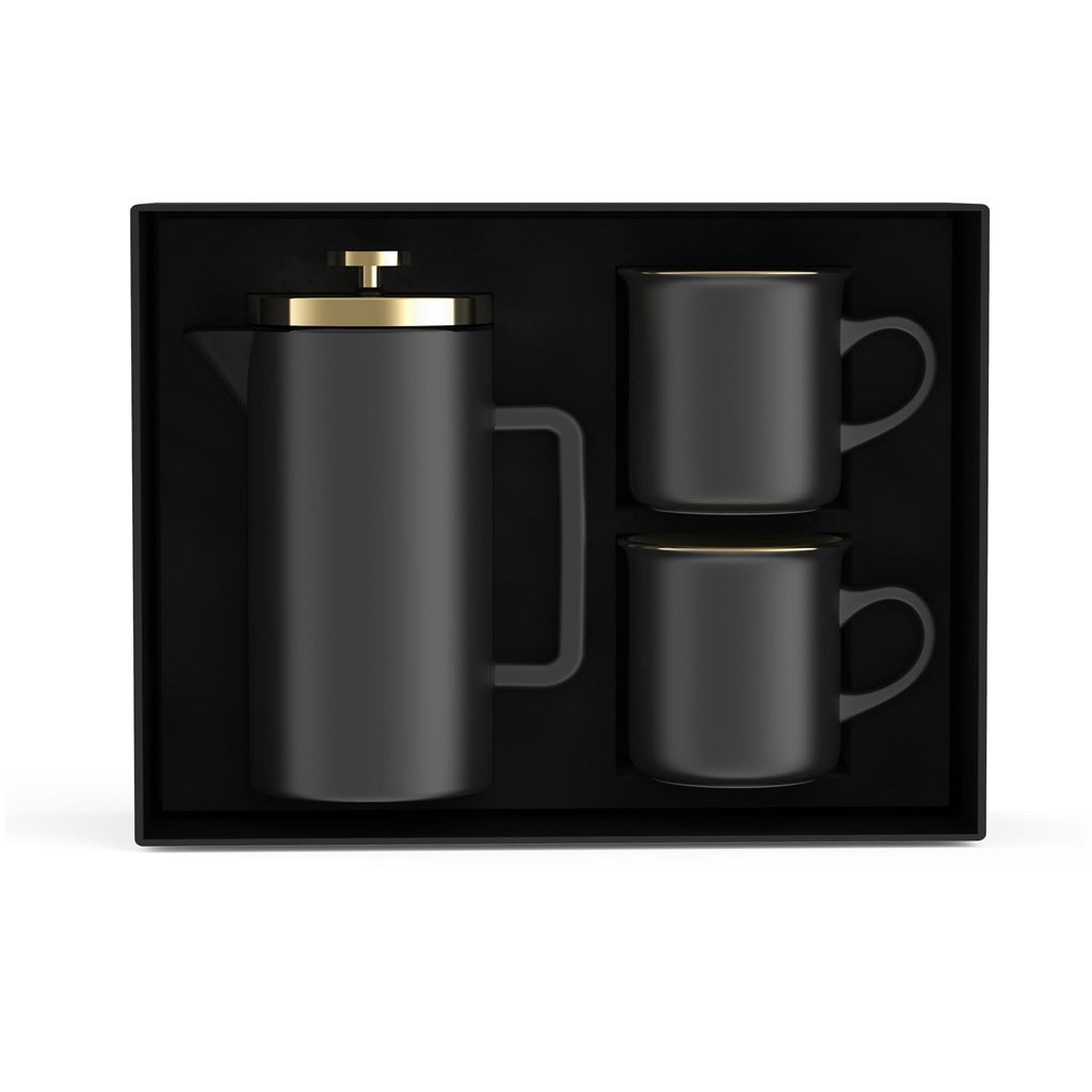 UJ AFRIQUE DUSK COFFEE PRESS & MUG SET - BLACK AND GOLD - default