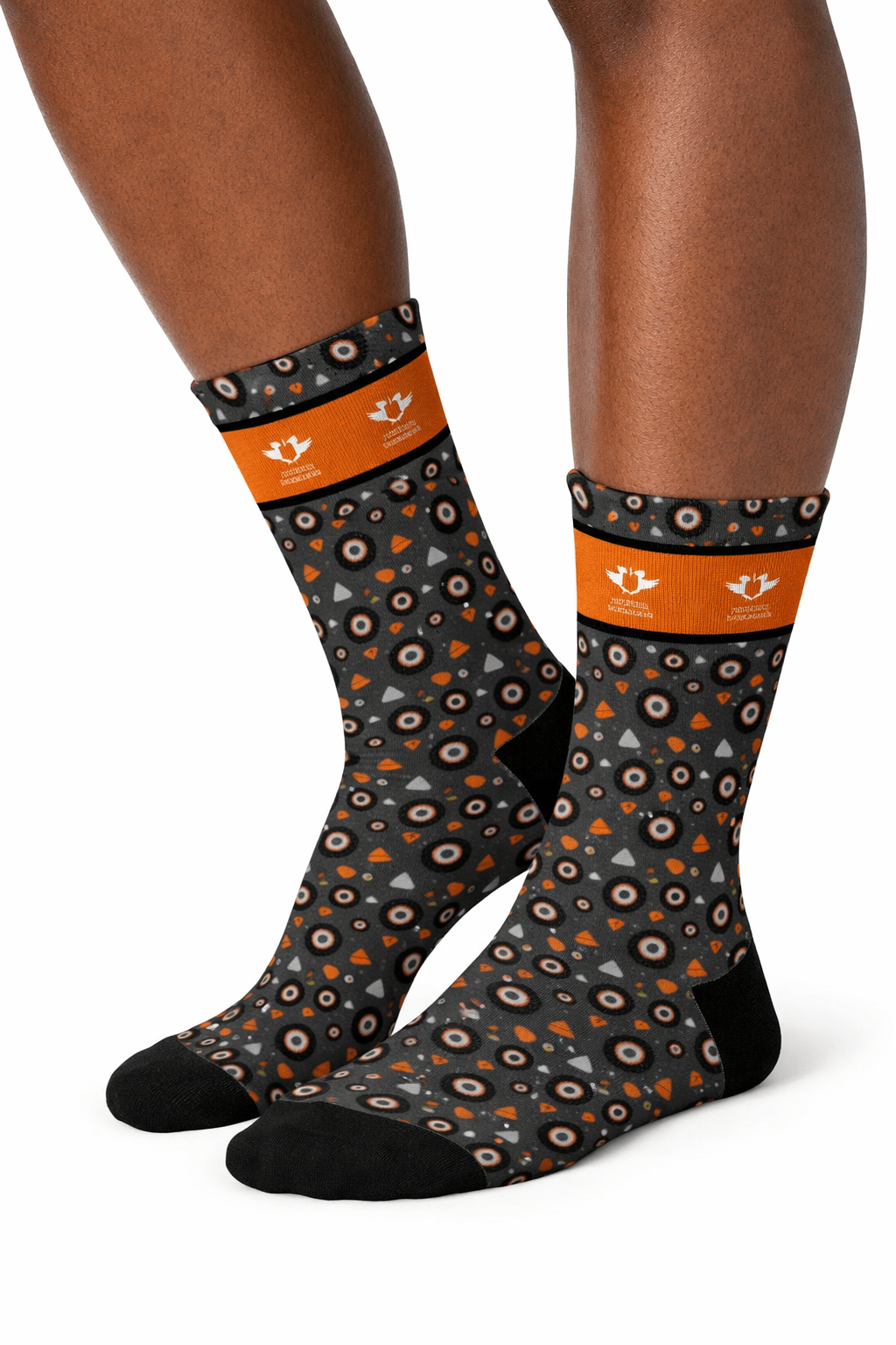UJ CASUAL CREW SOCKS - SUN PATTERN BLACK (UK4-7) - default