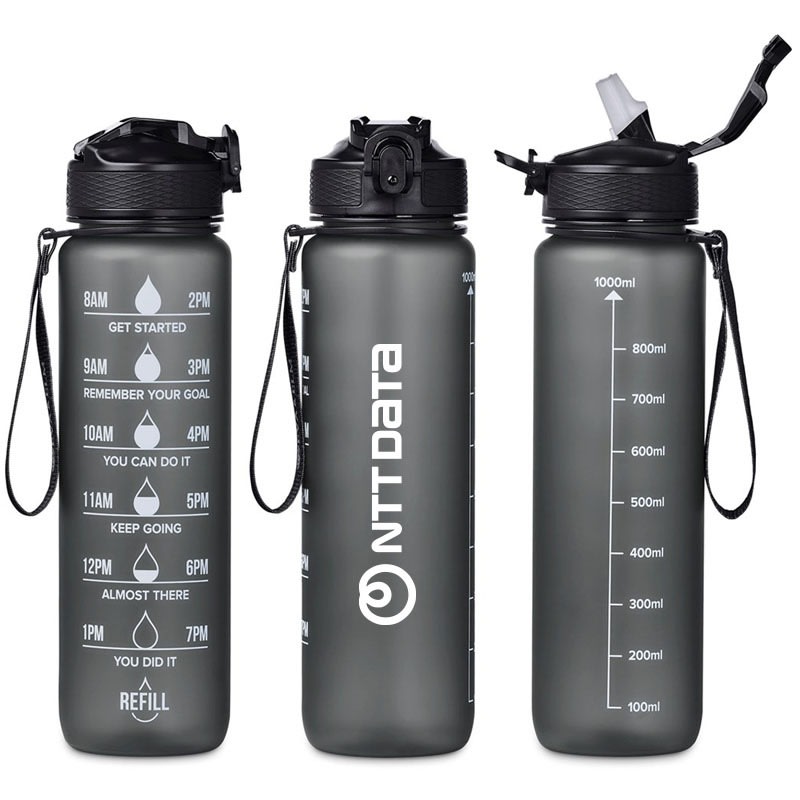 NTT EVA & ELM NEPTUNE PLASIC WATER BOTTLE BLACK - default