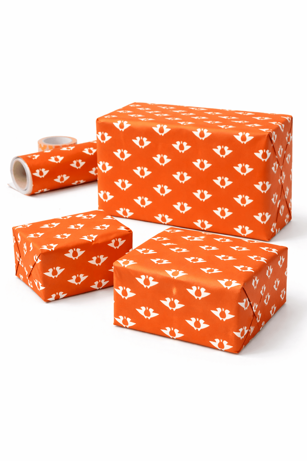500MM UJ BIRDS ORANGE 75GSM GIFT WRAP 5M ROLLS - default