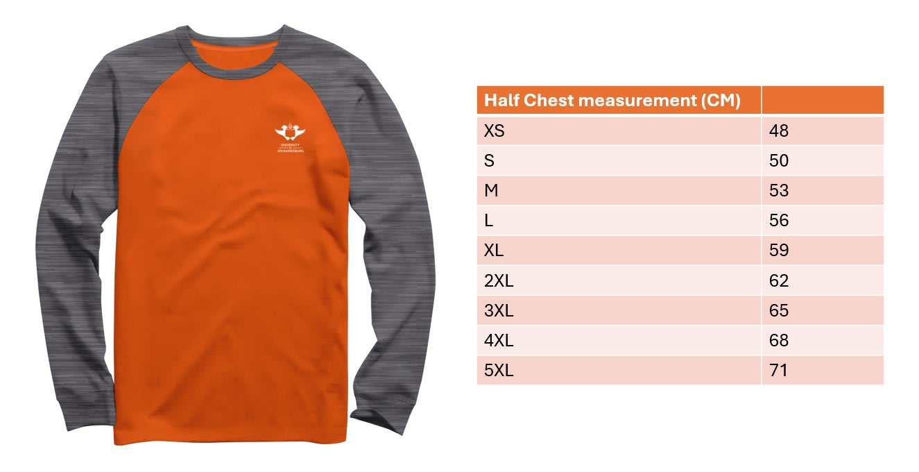 UJ RAGLAN LONG SLEEVE T-SHIRT UNISEX ORANGE/GREY - default