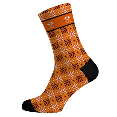 UJ CASUAL CREW SOCKS - DIAMOND PATTERN ORANGE (UK4-7) - default