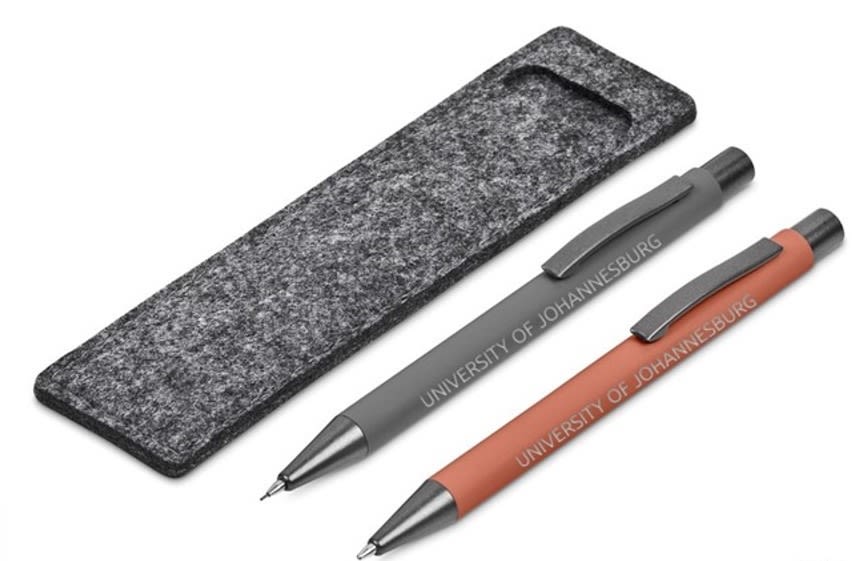 UJ RUBBERISED BALL PEN AND PENCIL SET - default