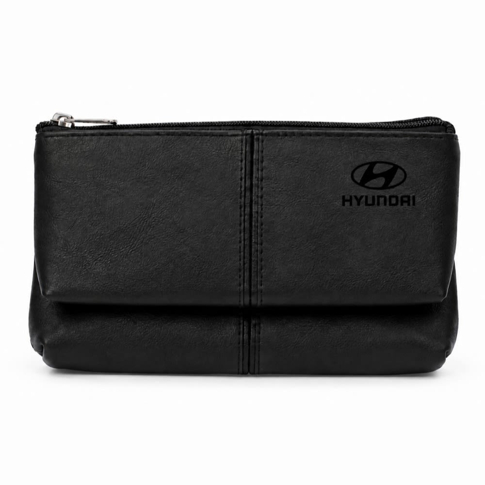 HYUNDAI LEATHER DOUBLE COSMETIC BAG - default