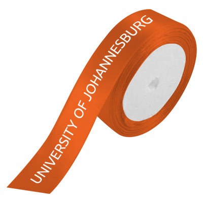 20MM UJ WORDMARK ORANGE SATIN RIBBON - 5M ROLLS - default