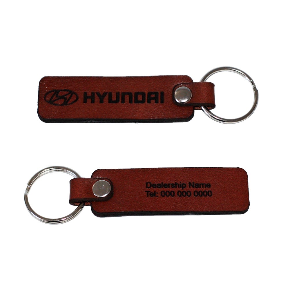 HYUNDAI SLIM STYLE CUSTOMISED LEATHER KEYRING 50 UNITS TAN - default