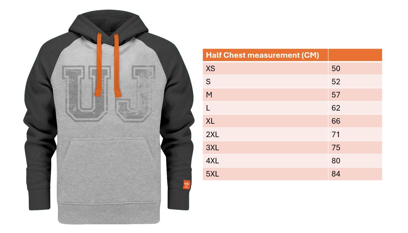 UJ RAGLAN HOODIE UNISEX LIGHT GREY / DARK GREY - default