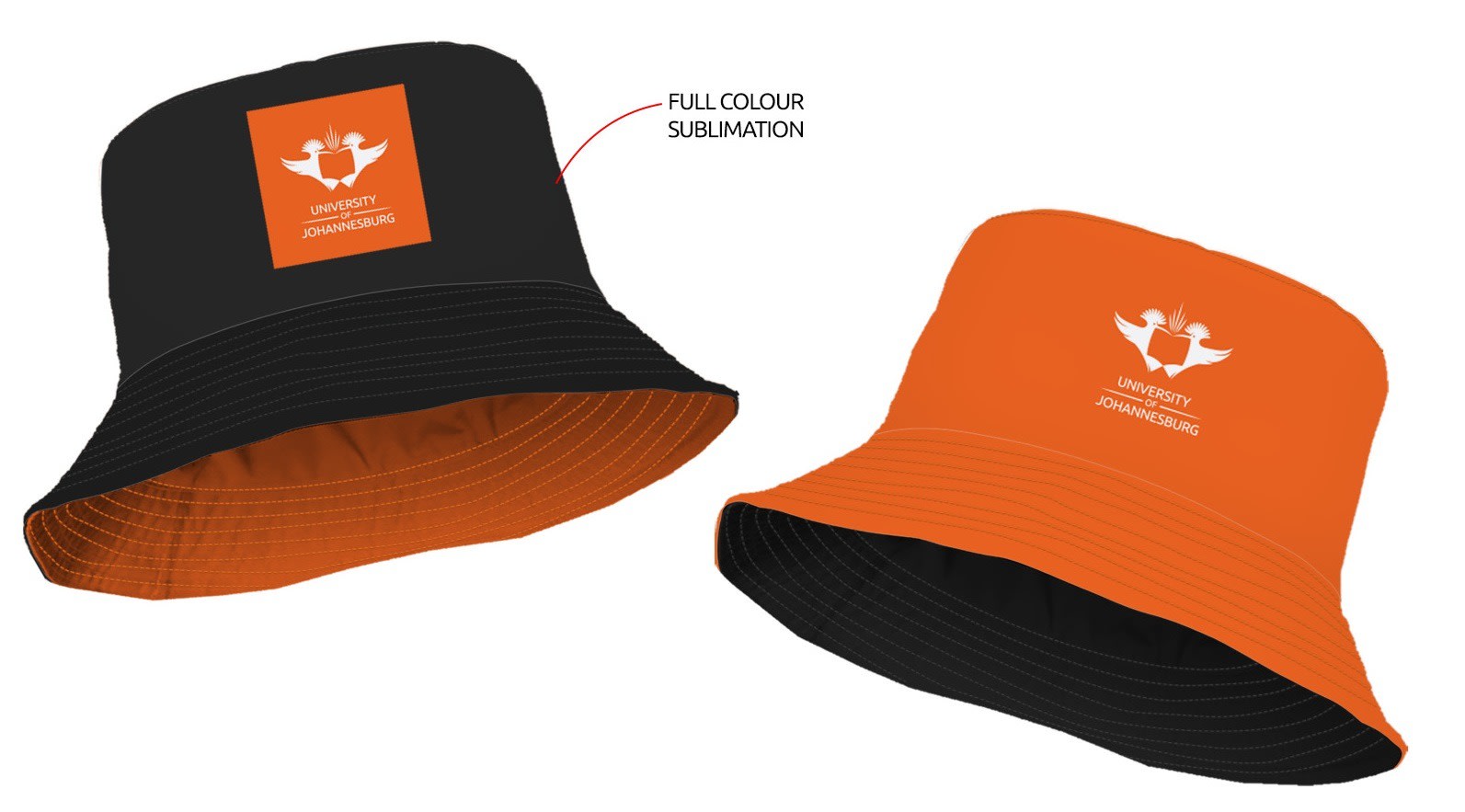 UJ PLAIN REVERSIBLE BUCKET HAT - ORANGE/BLACK - default