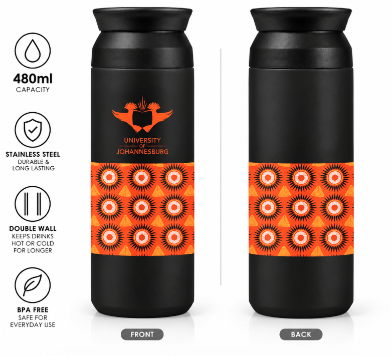 UJ STAINLESS STEEL VACUUM WATER BOTTLE 480ML BLACK - default