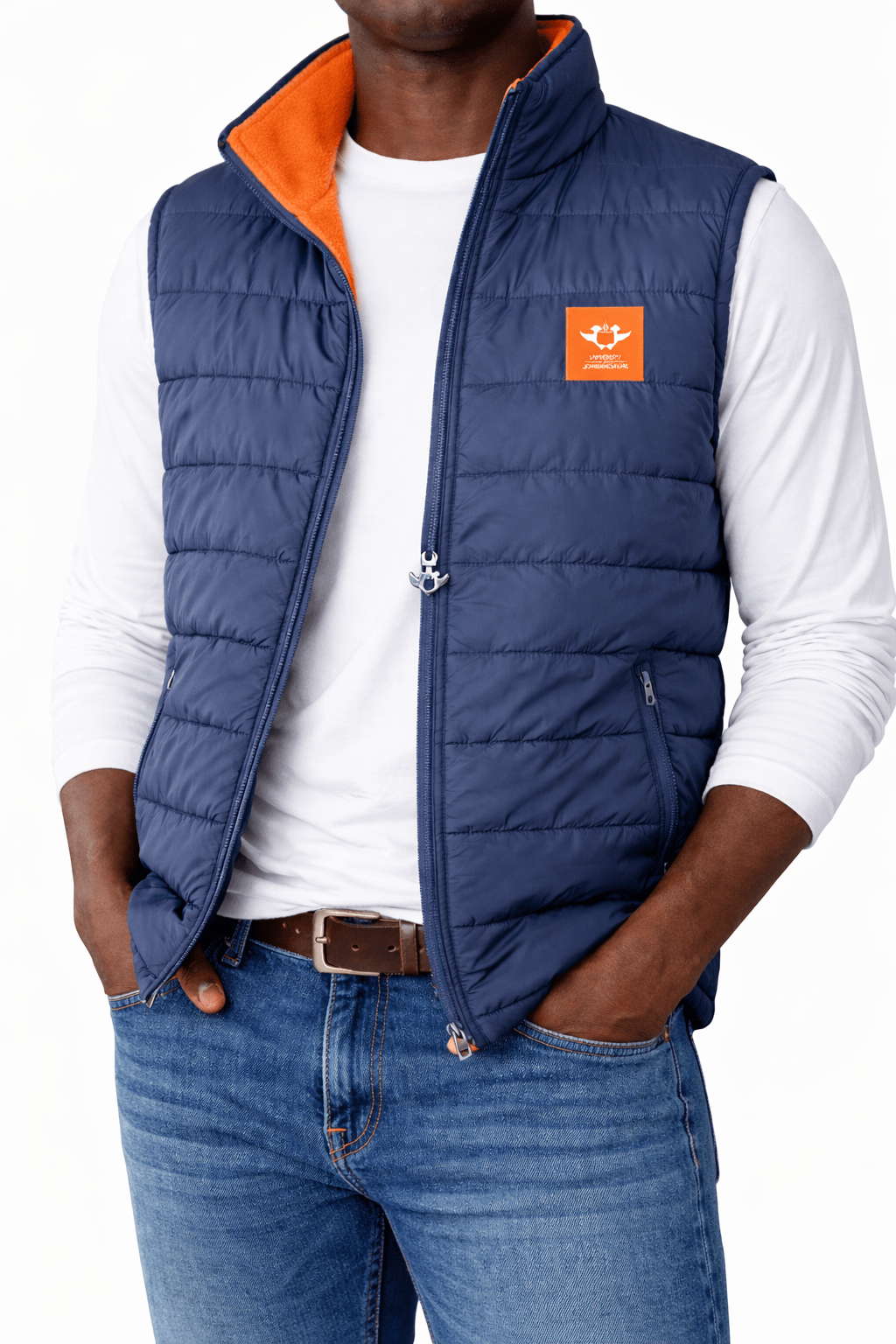 UJ UNISEX QUILTED FLEECE LINED BODYWARMER CHARCOAL/ORANGE - default