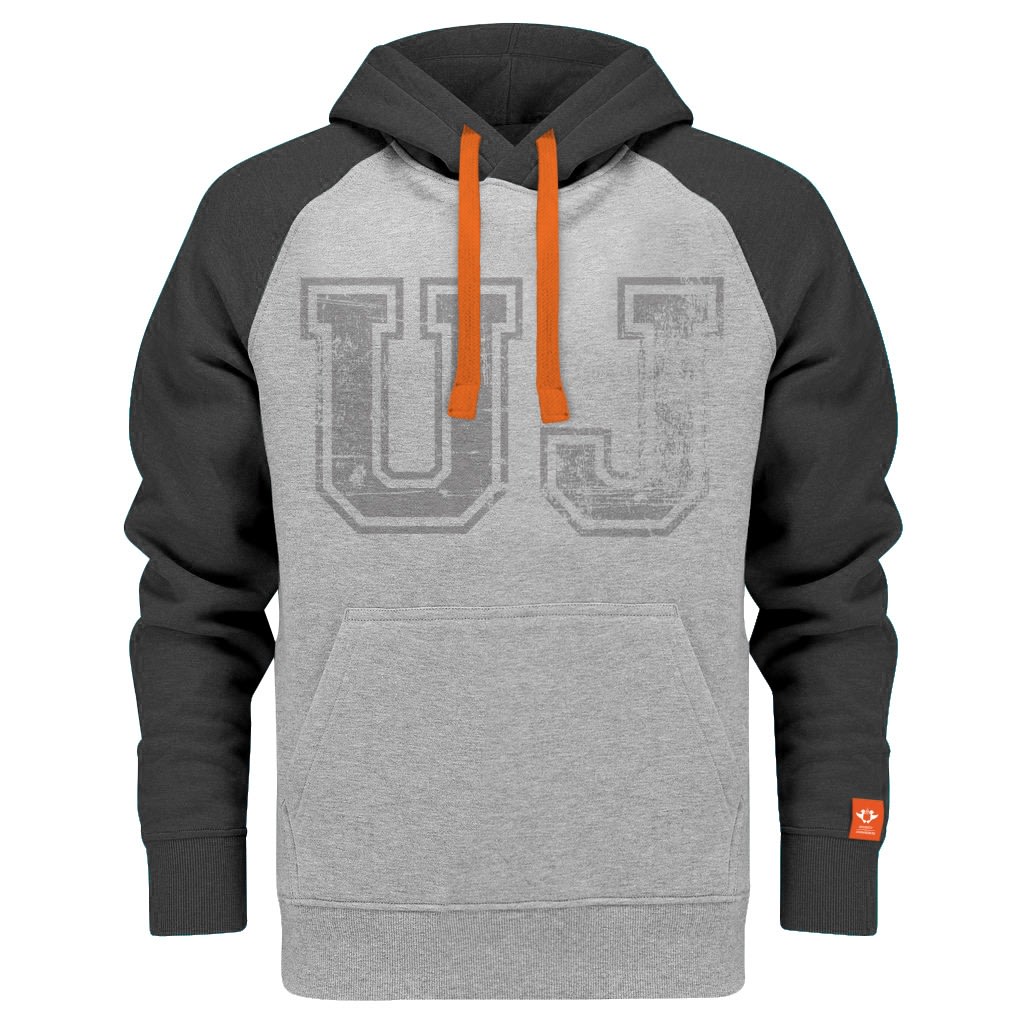 UJ RAGLAN HOODIE UNISEX LIGHT GREY / DARK GREY - default