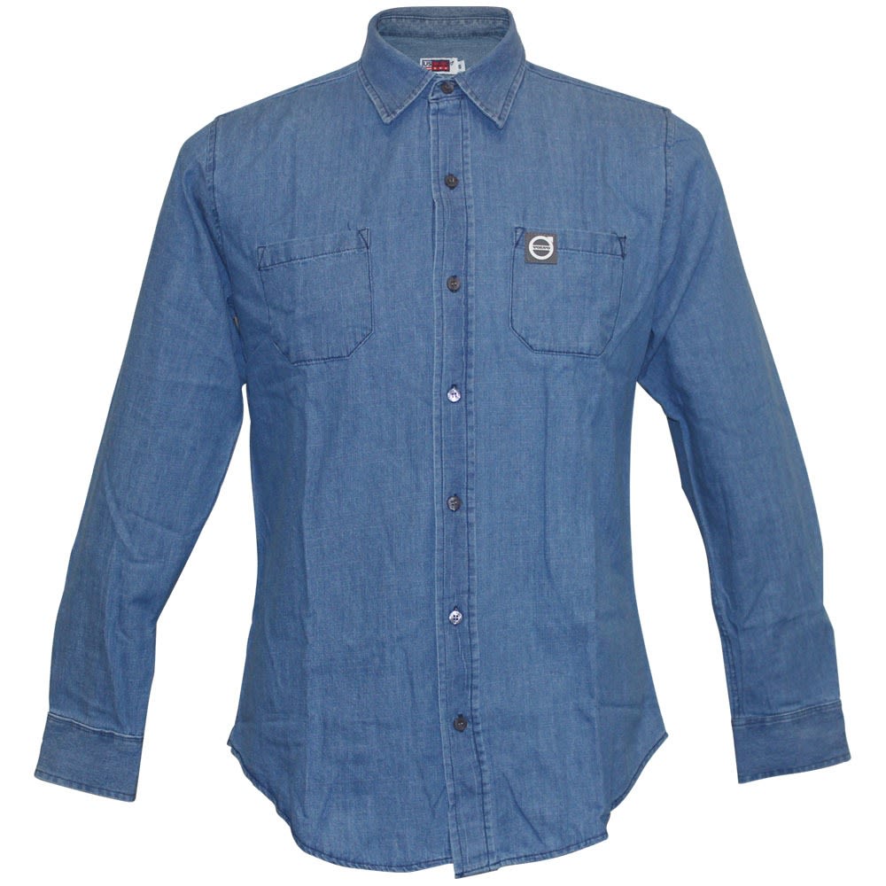 Volvo Mens US Basic Denim L/S Shirt - Blue