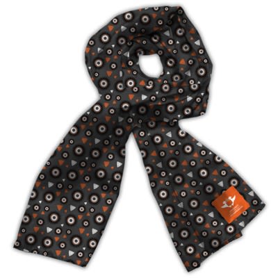 UJ CHIFFON SCARF 1500X350MM - SUN PATTERN - BLACK - default