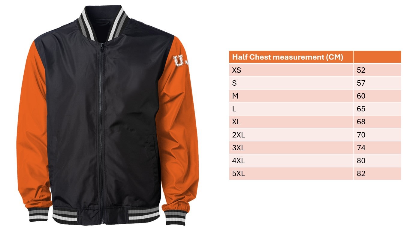 UJ BOMBER JACKET UNISEX BLACK/ORANGE - default