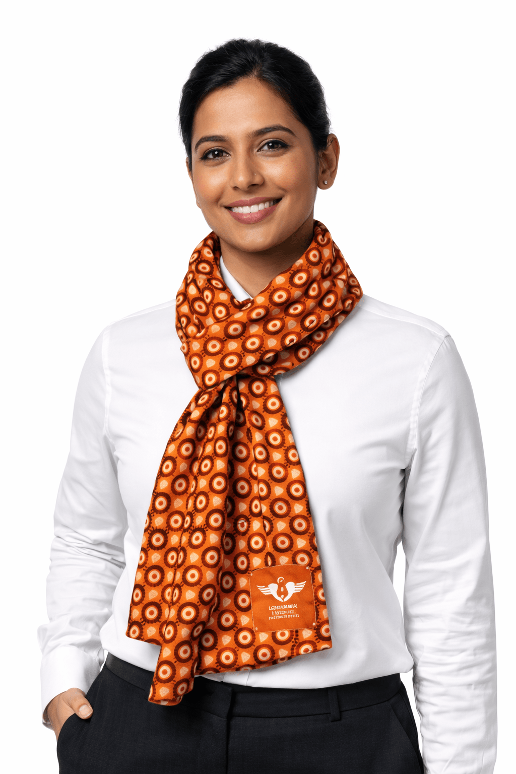 UJ CHIFFON SCARF 1500X350MM - SUN PATTERN - ORANGE - default