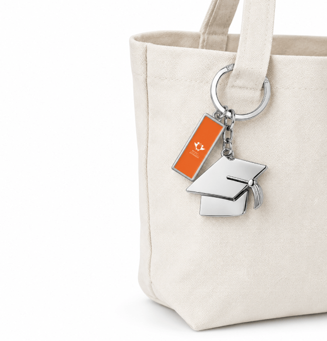UJ GRADUATE BAG CHARM KEYHOLDER - SILVER - default