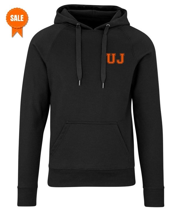 UJ VARSITY UNISEX HEAVYWEIGHT HOODED SWEATER - BLACK - default