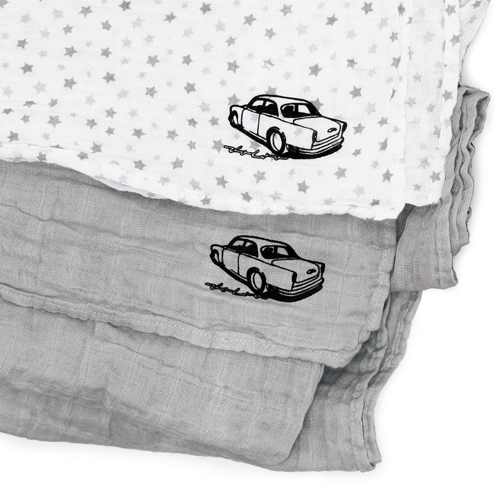 VOVLO CARS BABY MUSLIN BLANKETS (2'S) - default