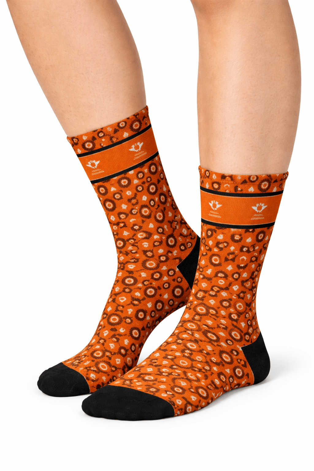 UJ CASUAL CREW SOCKS - SUN PATTERN ORANGE (UK8-13) - default