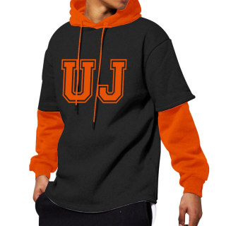 UJ OVERLAY HOODIE UNISEX BLACK/ORANGE