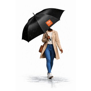 UJ UV50 AUTO-OPEN GOLF UMBRELLA - BLACK