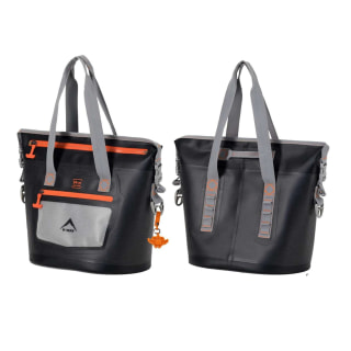 UJ K-WAY WELDED 24 CAN TOTE BAG BLACK WITH ORANGE ACCENTS