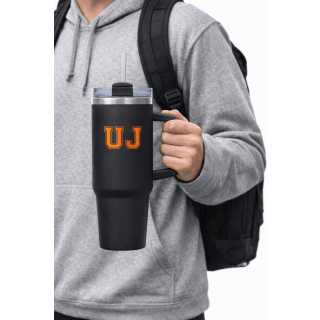 UJ VARSITY STAINLESS STEEL VACUUM MUG - CHARCOAL