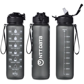 NTT EVA &amp; ELM NEPTUNE PLASIC WATER BOTTLE BLACK