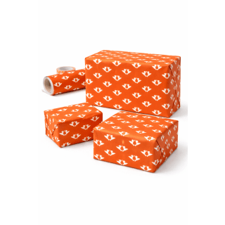 500MM UJ BIRDS ORANGE 75GSM GIFT WRAP 5M ROLLS