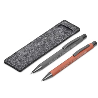 UJ RUBBERISED BALL PEN AND PENCIL SET