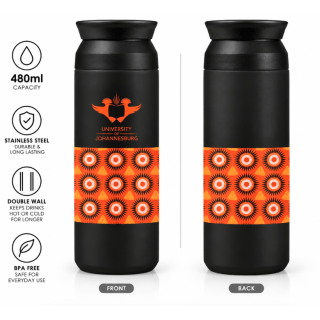UJ STAINLESS STEEL VACUUM WATER BOTTLE 480ML BLACK