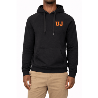 UJ VARSITY UNISEX HEAVYWEIGHT HOODED SWEATER - BLACK